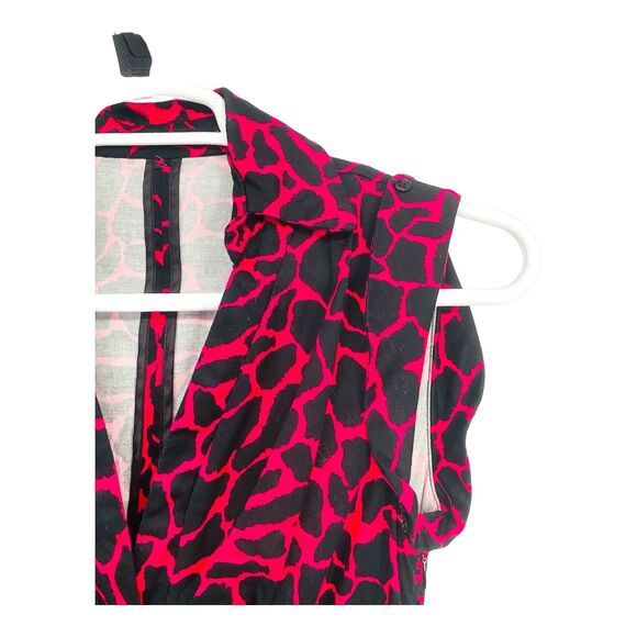 ARK & CO Women’s Hot Pink Leopard Print V-NECK SLEEVELESS DRESS SZ Small S - Picture 3 of 7